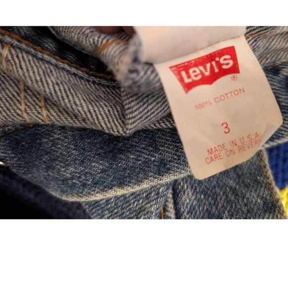 LEVI'S Blue Denim Jean Jacket Made In USA VTG Size 3 Orange Tab - Picture 7 of 9